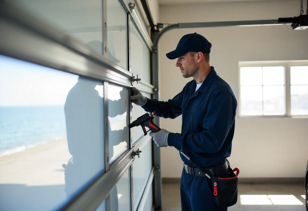 Professional garage door technician 