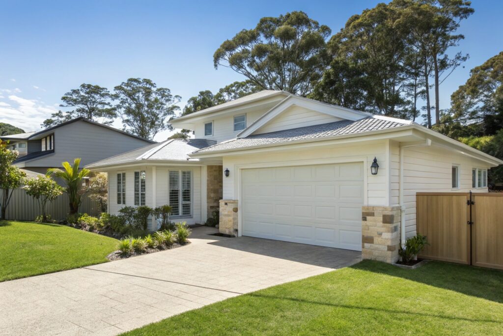 Well-maintained garage door on Kirrawee home requiring seasonal maintenance