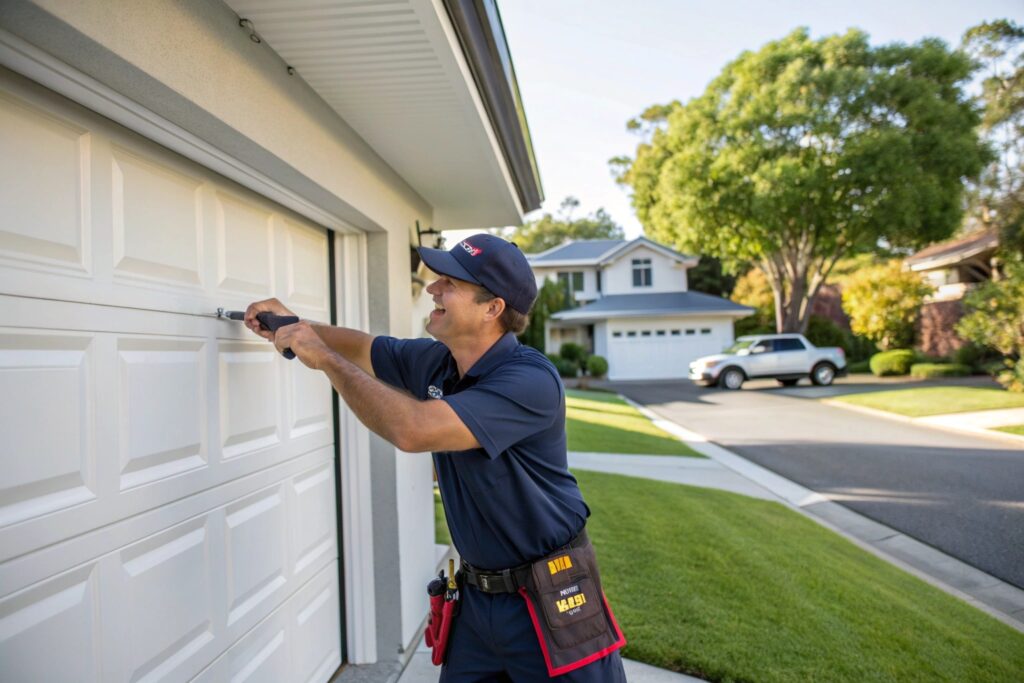 Garage door repair technician servicing home in Como Sutherland Shire